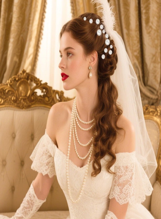 ADLABLD 18 Pieces Bridal Hair Accessories Wedding Pearls Hair Pins U Shaped Pearl Clips for Bride Bridesmaid Women Girls (Gold) - Image 5